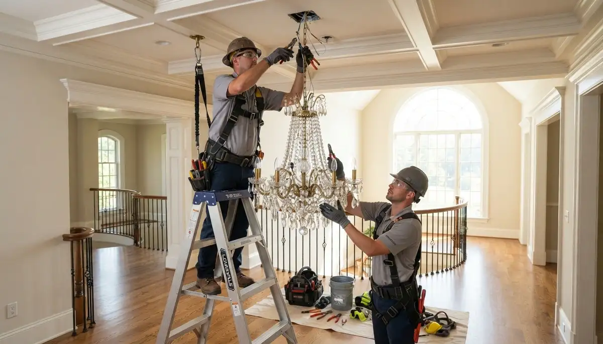 Chandelier installation service for Tacoma, WA homes by a licensed electrician