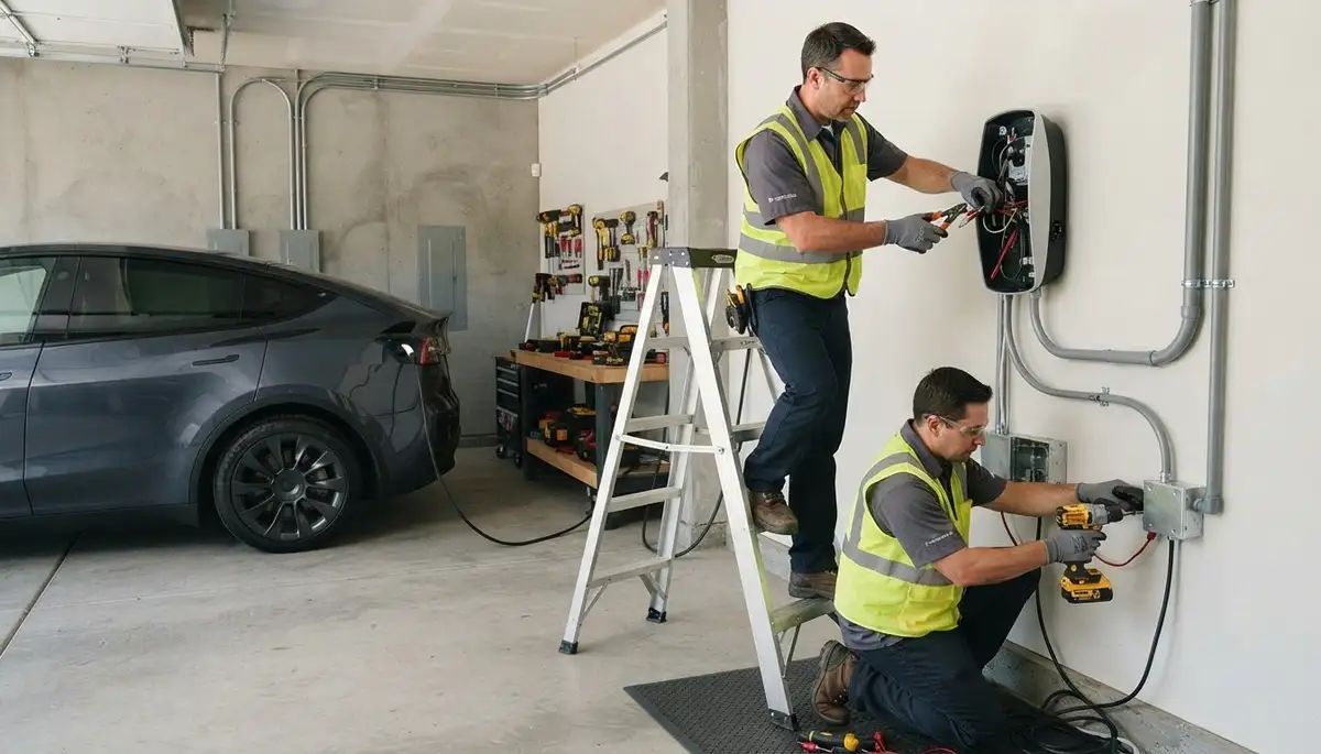 Electric car charger installation by Tacoma, WA electricians for safe home EV charging setup