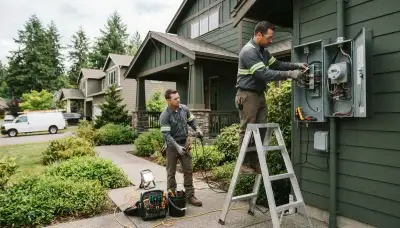 Christmas light installation by professional electricians serving Tacoma, WA homeowners