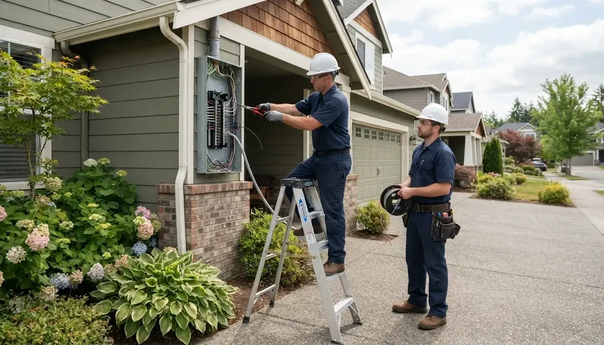 Professional Christmas light installation services by a Tacoma, WA electrician