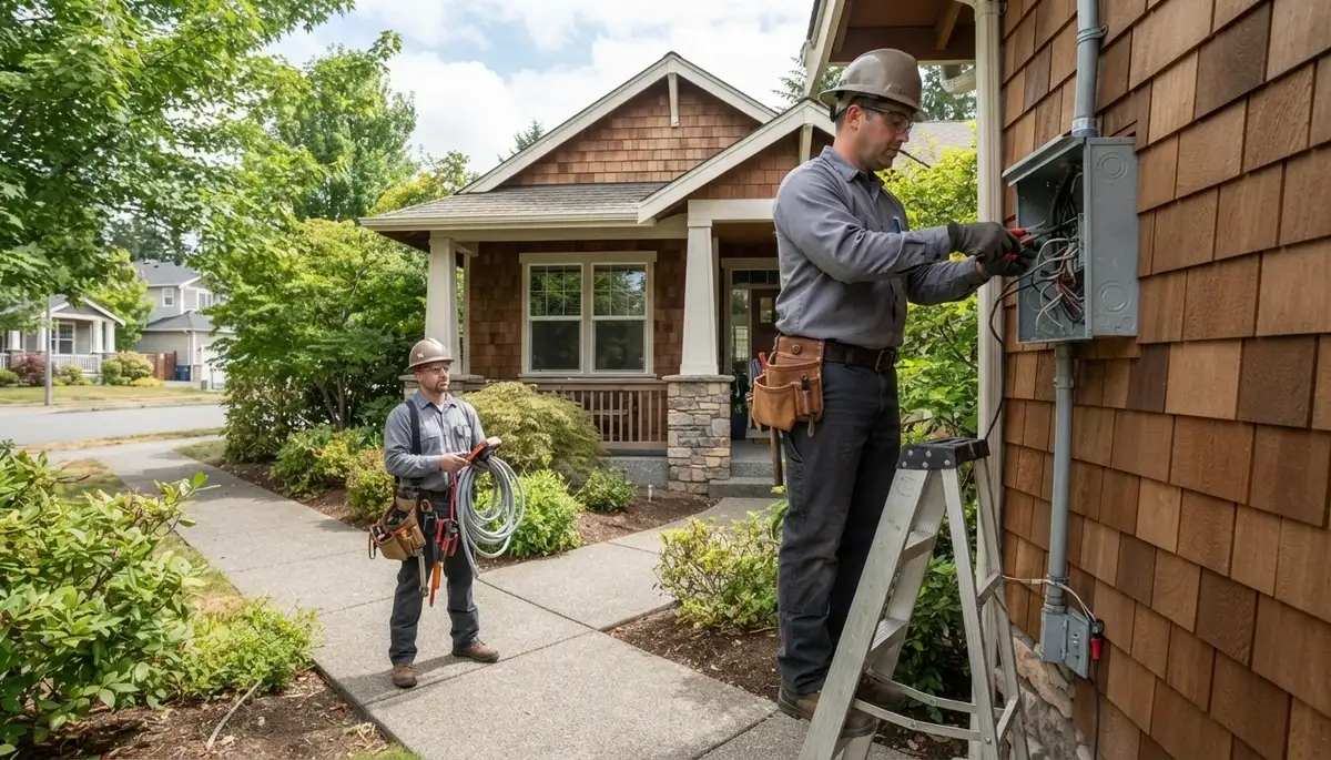 Tacoma, WA electrician providing professional Christmas light installation services