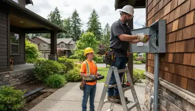 Tacoma, WA electrician providing professional holiday lighting installation and electrical services