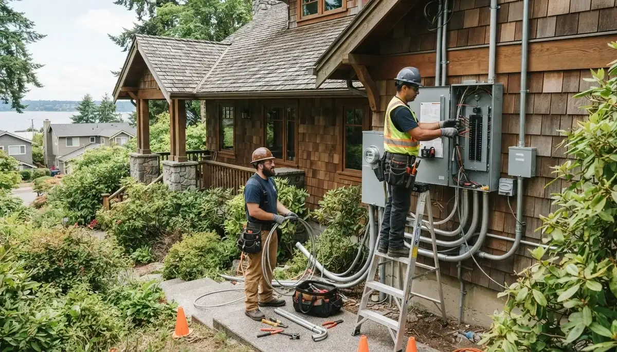 Tacoma, WA electrician providing professional Christmas light installation services