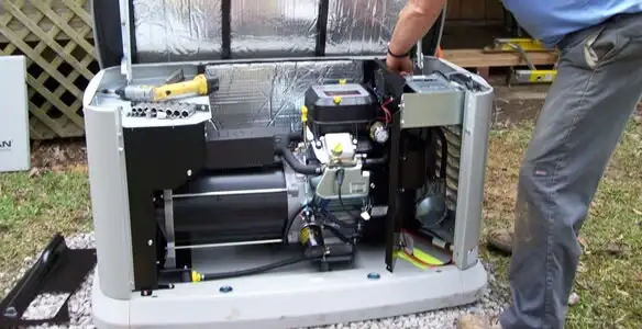 generator installation service showing technician connecting and configuring generator components in Tacoma, WA