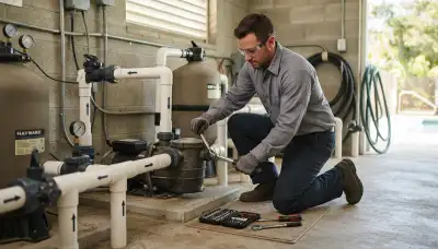 Electrician installing pool pump wiring at a Tacoma, WA home for safe electrical service