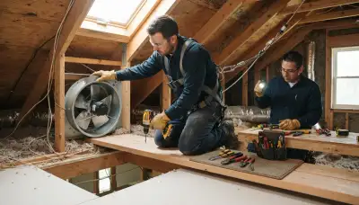 Whole house fan installation by an electrician in a Tacoma, WA home